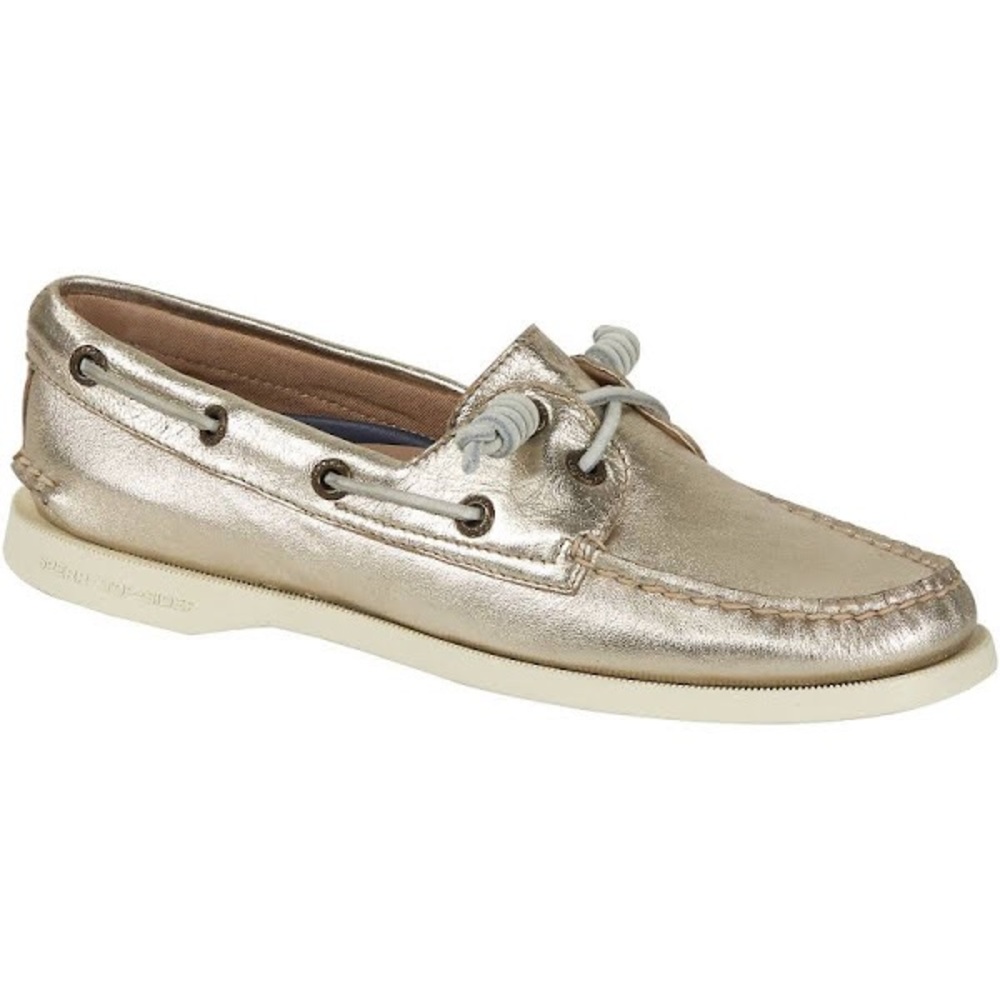Sperry Top-Sider Gold Metallic Boat Shoes.
